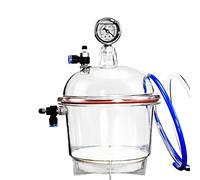 Dessiccateur sous vide, pot de dessiccateur de laboratoire de 250 mm avec manomètre, dessiccateur sous vide à double valve en plastique pour le séchage et le stockage sous vide