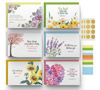 Dessie Cartes de vœux chrétiennes inspirantes, 6 versets de la Bible, intérieur vierge pour toutes les occasions. Enveloppes de couleurs assorties et sceaux dorés « Bless »