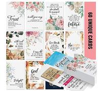 Dessie Lot de 60 cartes de prière avec versets bibliques assortis Idéal pour les études bibliques femmes, la dévotion quotidienne pour les femmes et le cadeau chrétien inspirant pour les femmes