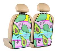 Dessin à la Main coloré d'avocat,Lot de 2 Tapis de Protection pour siège arrière de Voiture, Organisateur de siège arrière Durable