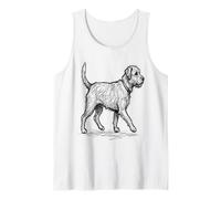 Dessin à la Main Dessin Chien Ligne Art Minimaliste Amoureux des Chiens Débardeur