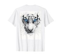 Dessin à l'encre Blue Eyes White Tiger T-Shirt