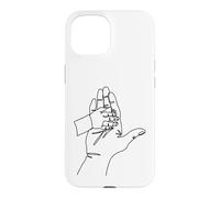 Dessin à Une Ligne : des Mains Qui racontent des Histoires Coque pour iPhone 15