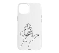 Dessin à Une Ligne : des Mains Qui racontent des Histoires Coque pour iPhone 15 Plus