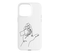 Dessin à Une Ligne : des Mains Qui racontent des Histoires Coque pour iPhone 15 Pro Max