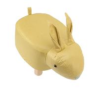 Dessin AIMÉ Animal Forme Tabouret Couleur Vive Mignon Animal Reposé-Pides Pin Meubles Technique Tissu sans Danger pour la Maternelle (Yellow)