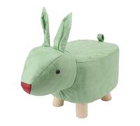 Dessin AIMÉ Animal Forme Tabouret Couleur Vive Mignon Animal Reposé-Pides Pin Meubles Technique Tissu sans Danger pour la Maternelle (Green)