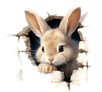 Dessin animé 3D lapin Stickers muraux, autocollants auto-adhésifs, salle de classe chambre cuisine décor à la maison