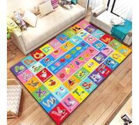 Dessin animé Alphabet Enfants Rampant Salle de Jeux pour Enfants Tapis de Zone d’éducation précoce, Tapis pour Salon Chambre canapé, Tapis de Jeu 50x70cm