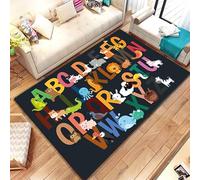 Dessin animé Alphabet Enfants Rampant Salle de Jeux pour Enfants Tapis de Zone d’éducation précoce, Tapis pour Salon Chambre canapé, Tapis de Jeu 50x70cm
