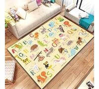 Dessin animé Alphabet Enfants Rampant Salle de Jeux pour Enfants Tapis de Zone d’éducation précoce, Tapis pour Salon Chambre canapé, Tapis de Jeu 50x70cm