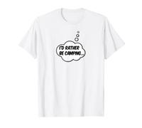 Dessin animé amusant avec inscription « I'd Rather Be Camping » T-Shirt