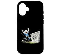 Dessin animé Amusant de célébration des buts de Football de Stick Man Coque pour iPhone 16