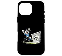 Dessin animé Amusant de célébration des buts de Football de Stick Man Coque pour iPhone 16 Pro Max