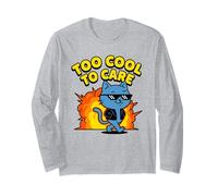 Dessin animé Amusant de Chat Too Cool to Care Manche Longue