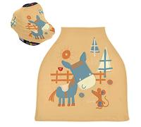 Dessin Animé Âne Souris Housse de Canopée pour Poussette,Siège de Voiture pour Bébé Dais Siège Auto Couverture D'Allaitement Pare-Soleil Respirant Extensible pour Bébé