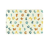 Dessin animé Animal Alphabet ABC Paillasson Doux Antidérapant Intérieur Tapis de Porte Absorbant Tapis de Sol Anti-Taches Tapis de Sol Intérieur 23,6x15,7 Pouces pour Patio d'entrée de Maison
