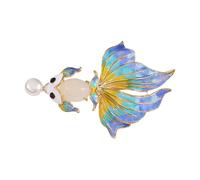 Dessin animé Animal Thème Broche Pin Plaisir Poisson Rouge Insigne Cadeau à la Mode pour Femmes Élégante Fête de Noël Décoration Niveau de Couleur Poisson Queue Broche, taille unique, Comme décrit