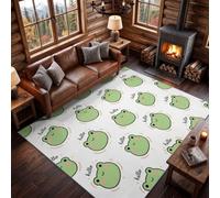 Dessin Animé Animaux Lavable Machine Tapis, 60 x 110 cm AntidéRapant Tapis | Vert Tapis Surface Facile à Entretenir, Grenouilles Blush Pois Arcs Lettres Moquette pour Salon Chambre Cuisine Entrée