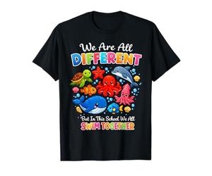 Dessin animé Animaux Marins diversité école Ensemble océan T-Shirt