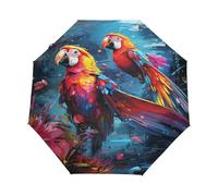 Dessin Animé Aquarelle Perroquet Oiseau Parapluie Pliant Enfant Garçons Filles Automatique Protection UV Parapluies Coupe-Vent pour Voyager