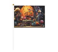 Dessin animé Art dix pièces imprimé double face drapeau à main - 14 x 20,8 cm accessoires de célébration d'événement