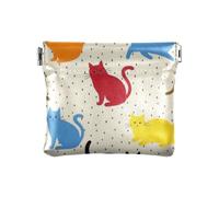 Dessin animé Beige Chat Spot Silhouettes Femmes Petit Cuir Changement Portefeuille Fantaisie Pièce Titulaire pour Femmes, Dessin animé beige chat spot silhouettes, 1 taille, Impression Art, dessins