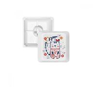 Dessin animé Chat Mignon Bird Fleur Dessin PBT Keycaps pour Clavier Mécanique Blanc OEM sans Marquage d'impression R3 Multicolore
