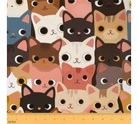 Dessin animé Chat softback Tissus au metre 92x150cm mignon chat imprimé Tissus softback et Canapé pour les projets de bricolage à la maison, kawai animal imperméable Tissu d'extérieur