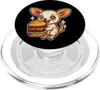 Dessin animé Chihuahua Burger Big Bite PopSockets PopGrip pour MagSafe