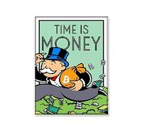 Dessin Animé Classique Graffiti Toile ALEC Monopoly Time is Money Poster Home Living Office Fresco Decoration sans Cadre (30 * 40cm sans Cadre,10)