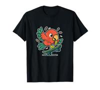 Dessin animé coloré rétro Parrot Skate T-Shirt