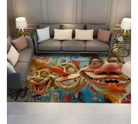 Dessin animé coloré Tapis 120x180 pour la Salle de Jeux Adolescents Dortoir Personnages Cirque carpette imprimés Machine à Laver Descente lit Moderne fantaisiste d Espace Art sous du