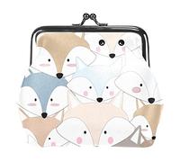 Dessin animé Comique Renards tête Motif Porte-Monnaie Portefeuilles Vintage Pochette Sacs pour Cadeau