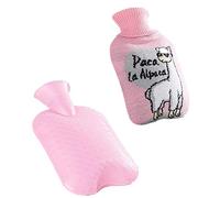 Dessin Animé Couverture Couverture Tricotée Bouteille D'Eau Chaude Estomac Injection D'Eau Chaude Compresse Chaude De Petite Taille, Moyen, Rose