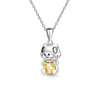 Dessin animé créatif Petit Crocodile Coeur en Forme de Collier de Pendentif en Cristal pour Femmes Bijoux de fête Mignonne Cadeau d'anniversaire Romantique