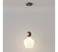 Dessin animé Crescent Moon Pendant Light, lampes suspendues de la chambre pour enfants, lampe suspendue en acrylique blanc, lustre à LED moderne - 12W - 3 modes de couleur, plafond simples nordiques