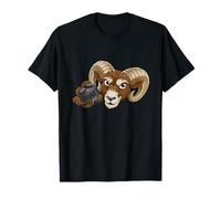 Dessin animé de Hockey sur Glace Ram Billy Mountain Goat Sheep Bighorn T-Shirt