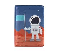 Dessin Animé De l'univers des Astronautes De l'espace Détenteur d'un Passeport Titulaire Etui en Cuir Véritable Couverture de Passeport pour Voyage Hommes Femmes