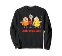 Dessin animé de Poussins avec des bâtons Sweatshirt