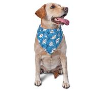 Dessin Animé De Requin Bleu Serviettes Triangle pour Animaux Polyester Bavoir Bandana Triangulaire pour Animal Ajustable Bandanas Chien Chats for Chiens De Petite, Moyenne Et Grande Taille