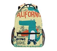 Dessin Animé De Surf D'Été Crocodile Cartable Sac à Dos Ecole étudiant Scolaire d'ordinateur pour Voyage Ados Filles Garçons Enfant