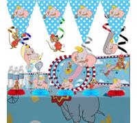 Dessin animé Disney Dumbo thème décoration Angle jetable vaisselle tasse assiette nappe bébé douche fête des enfants fournitures de fête Plate 10Pcs