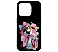 Dessin animé Dog Peace Graffiti Pop Character Graphic Art Sign Coque pour iPhone 15 Pro