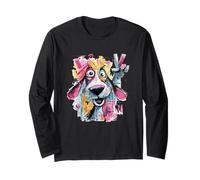 Dessin animé Dog Peace Graffiti Pop Character Graphic Art Sign Manche Longue