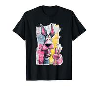 Dessin animé Dog Peace Graffiti Pop Character Graphic Art Sign T-Shirt