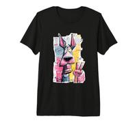 Dessin animé Dog Peace Graffiti Pop Character Graphic Art Sign T-Shirt Haut de Gamme