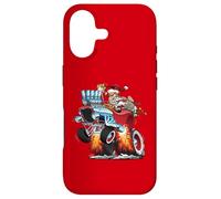 Dessin animé drôle de Voiture de Noël du Père Noël Hotrod Coque pour iPhone 17