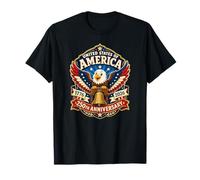 Dessin animé Eagle America 250e Patriotic Kids 1776 2026 T-Shirt