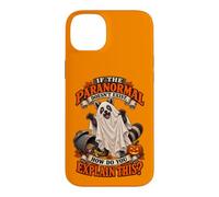 Dessin animé Effrayant fantôme Raton Laveur Poubelle Panda Coque pour iPhone 14 Plus